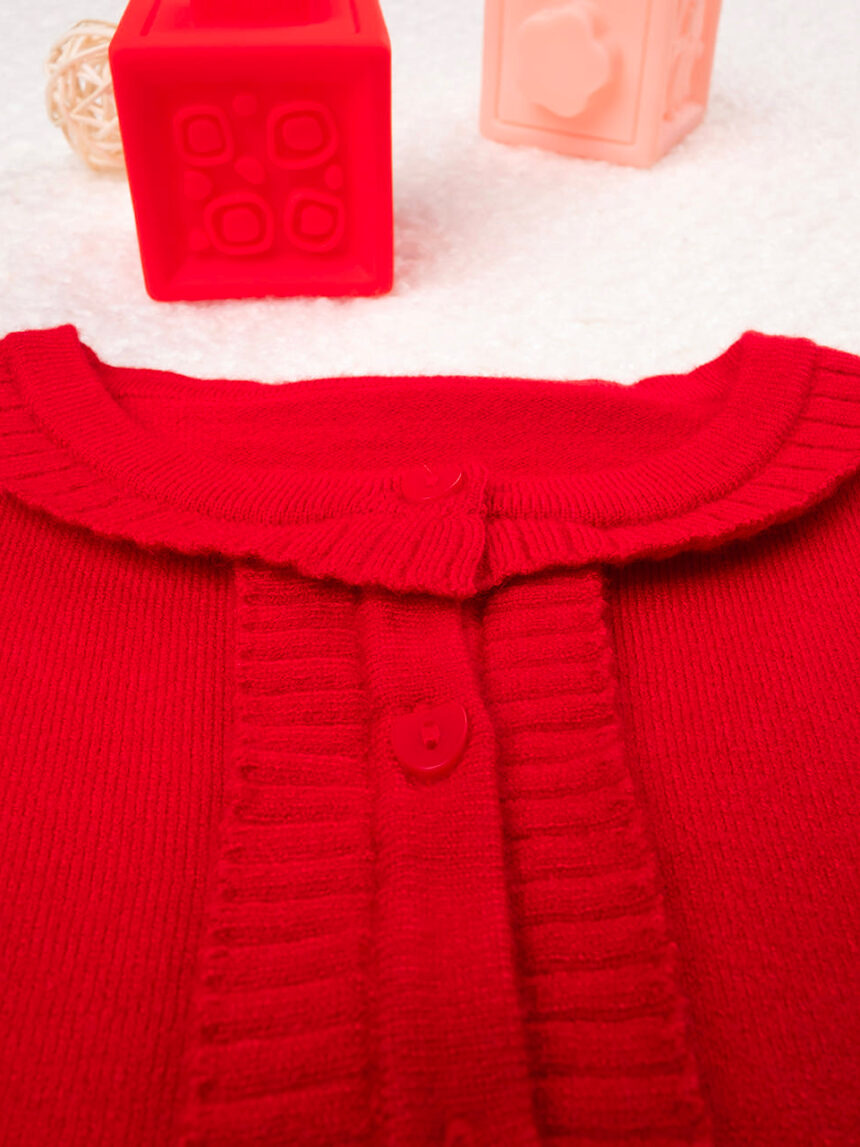 Casaco de tricot vermelho para rapariga - Prénatal
