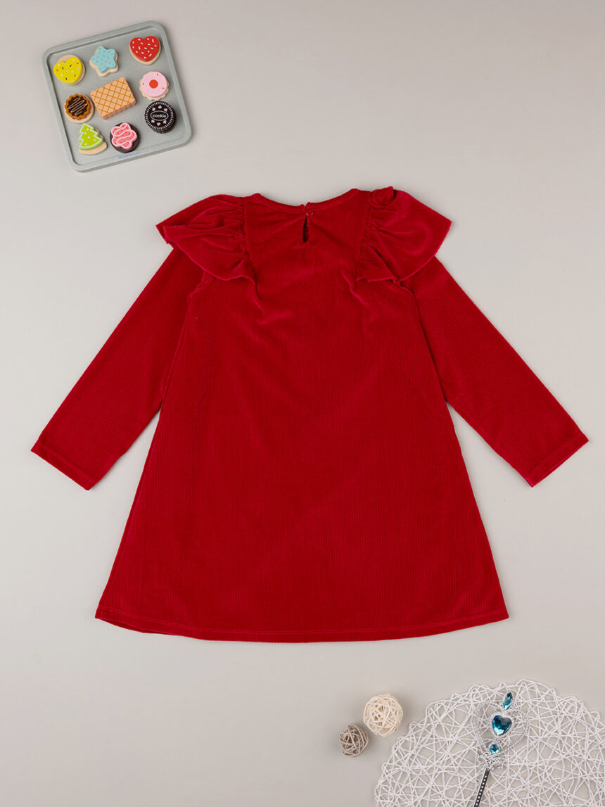 Vestido de veludo vermelho menina - Prénatal