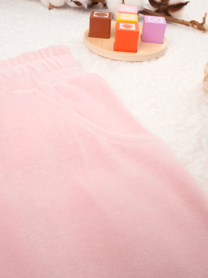Calças de chenille cor-de-rosa para bebé - Prénatal