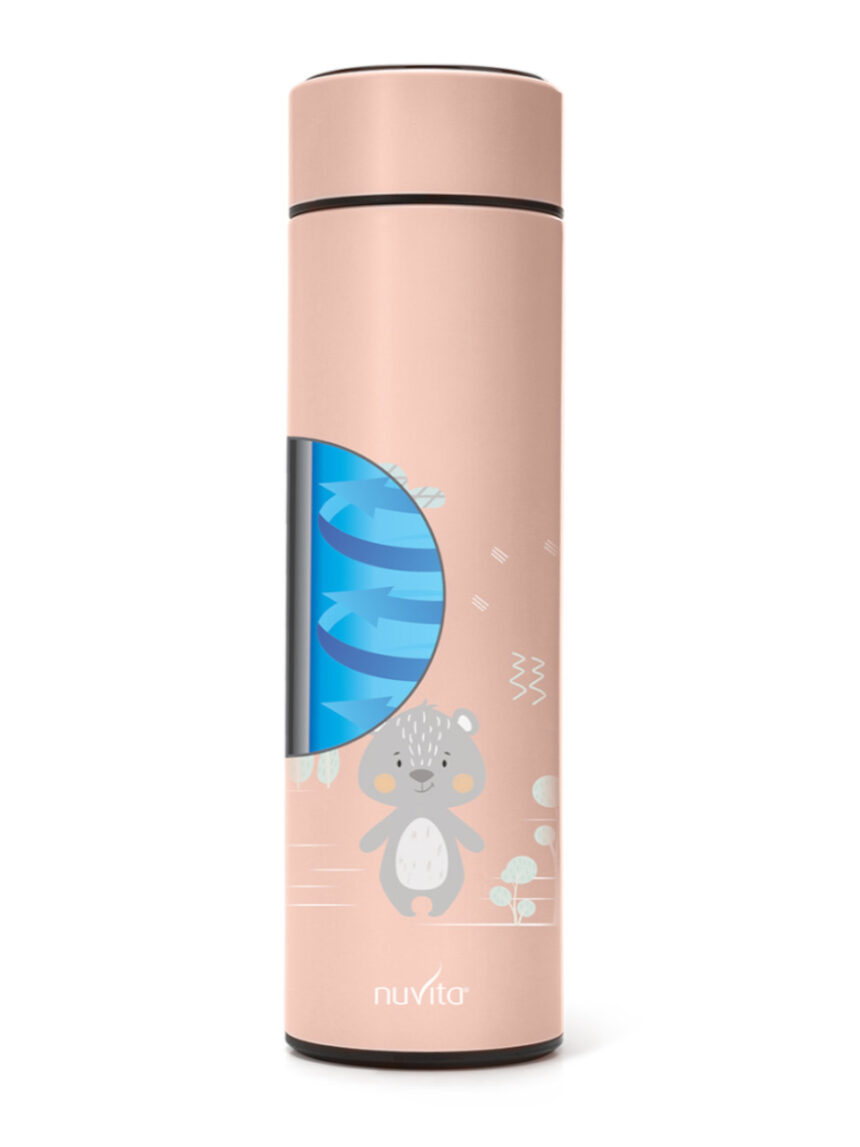 Garrafa de água térmica 500ml com termómetro led 4455 col. rosa inglesa - nuvita - Nuvita