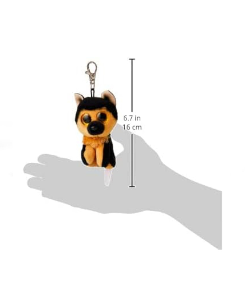Porta-chaves de peluche - clips beanie boos - espírito de cão pastor alemão - ty - Ty
