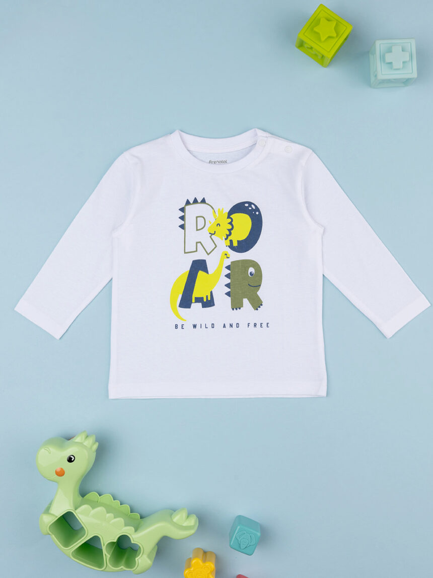 T-shirt branca para bebé com estampado - Prénatal