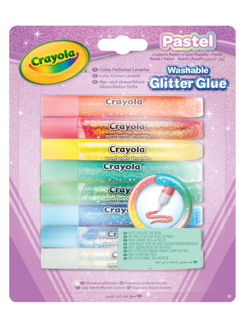 Colas brilhantes laváveis - embalagem de 8 - crayola pastel - Crayola