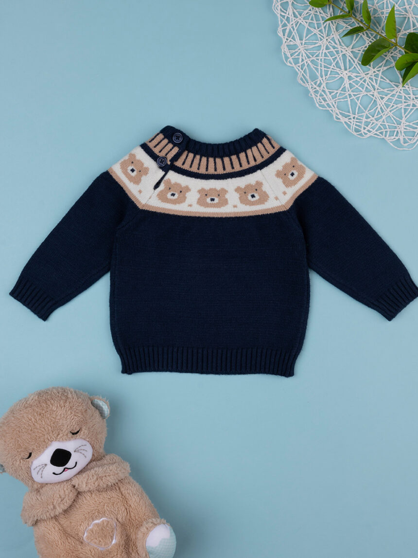Camisola de tricot azul bebé - Prénatal