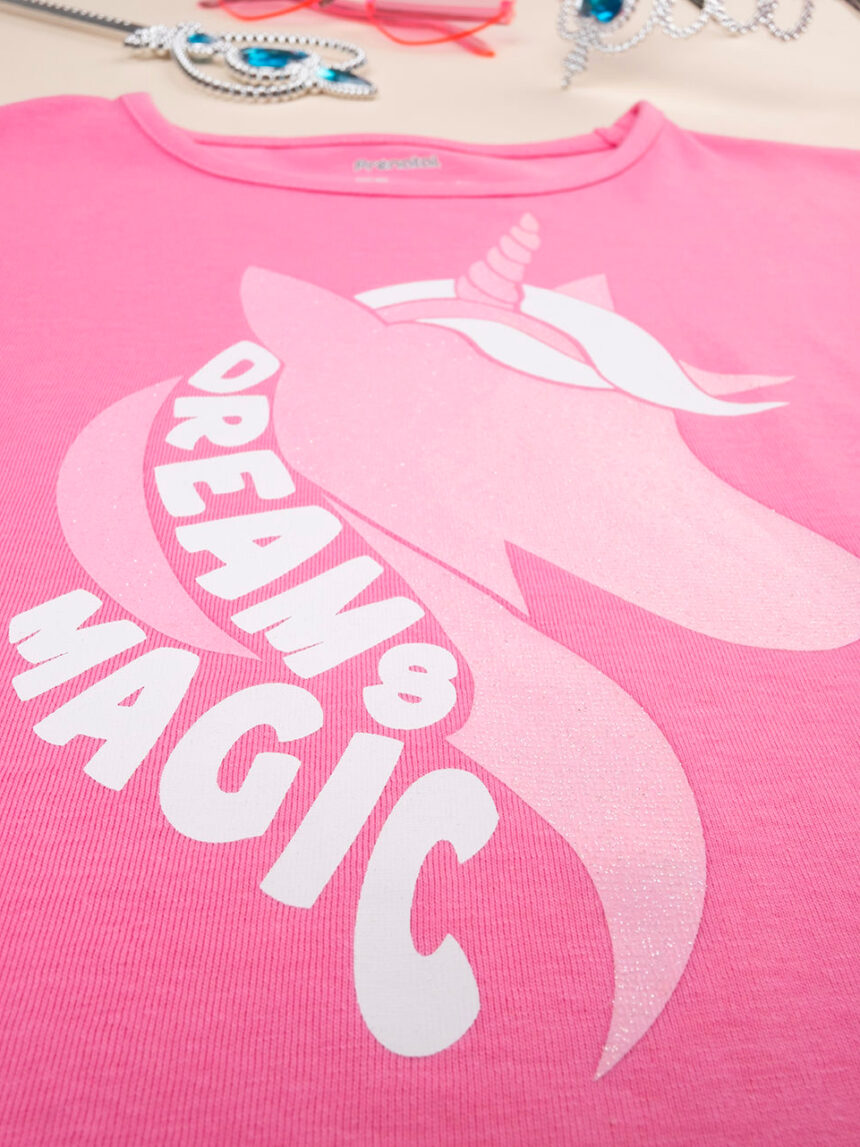 T-shirt de manga comprida em jersey para menina cor-de-rosa - Prénatal
