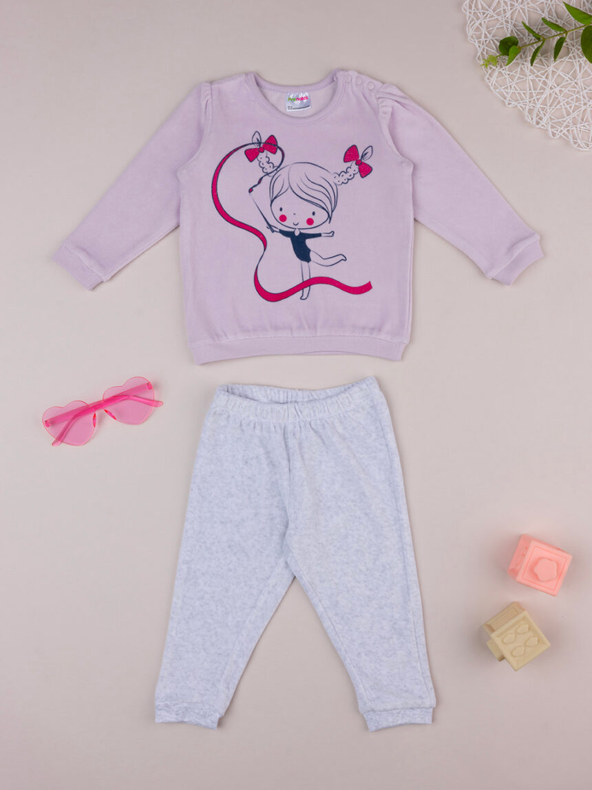 Pijama de chenille de 2 peças para rapariga - Prénatal