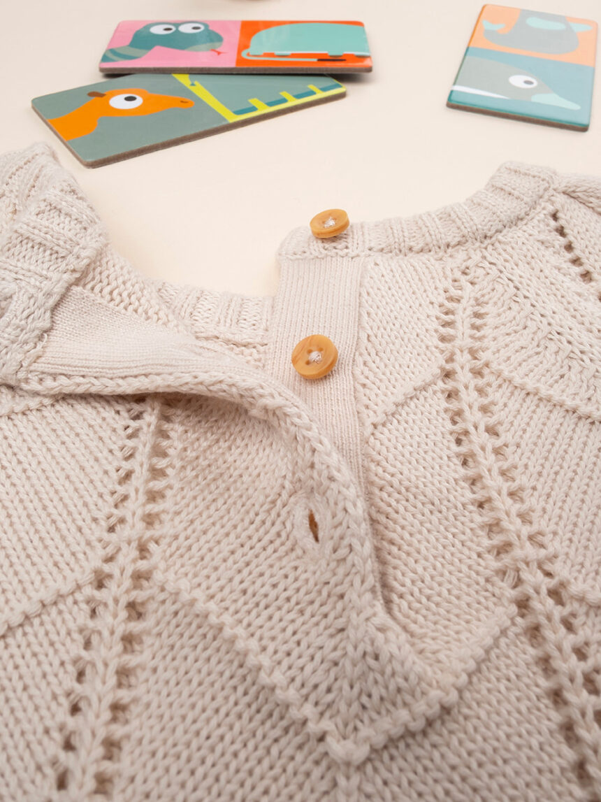 Camisola de tricot perfurada para rapariga - Prénatal