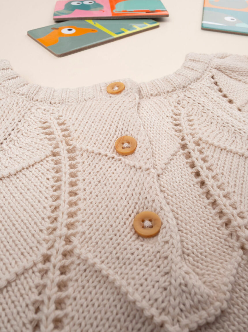 Camisola de tricot perfurada para rapariga - Prénatal