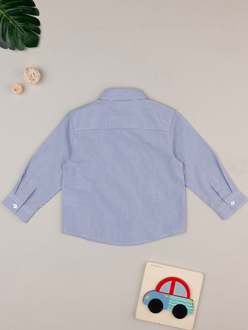 Camisa de bebé às riscas azuis - Prénatal