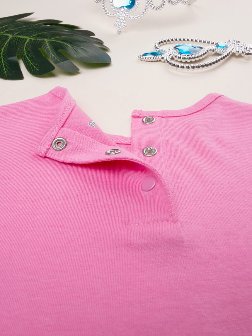 T-shirt fúcsia para bebé menina com estampado de unicórnio - Prénatal
