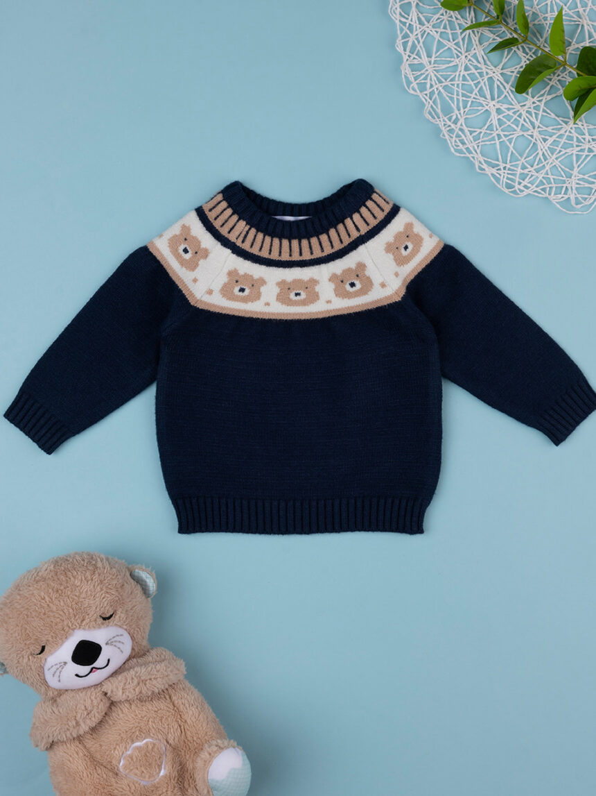 Camisola de tricot azul bebé - Prénatal