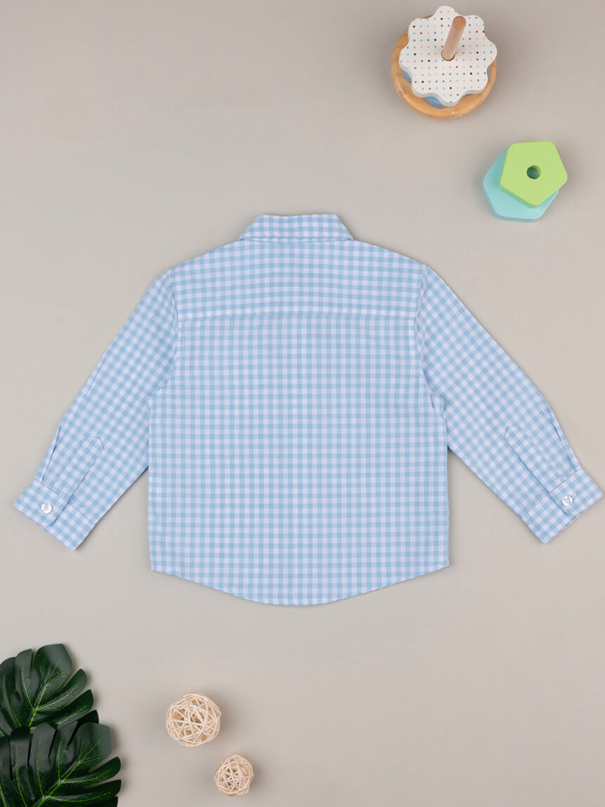 Camisa xadrez azul bebé - Prénatal