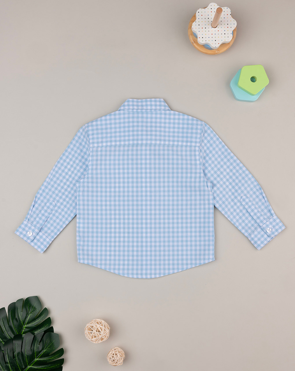Camisa xadrez azul bebé - Prénatal