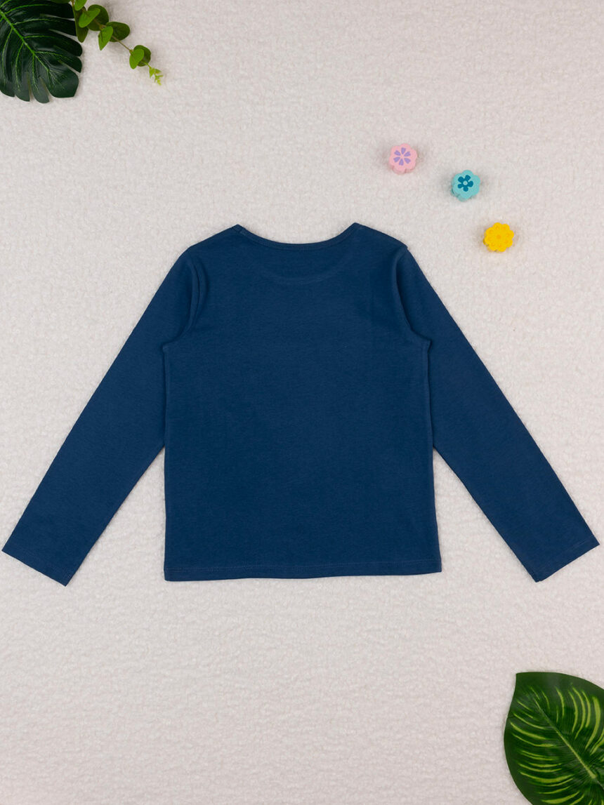 T-shirt azul de manga comprida para rapariga - Prénatal