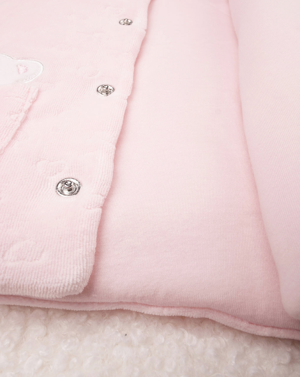 Casaco de menina em chenille de algodão orgânico cor-de-rosa - Prénatal