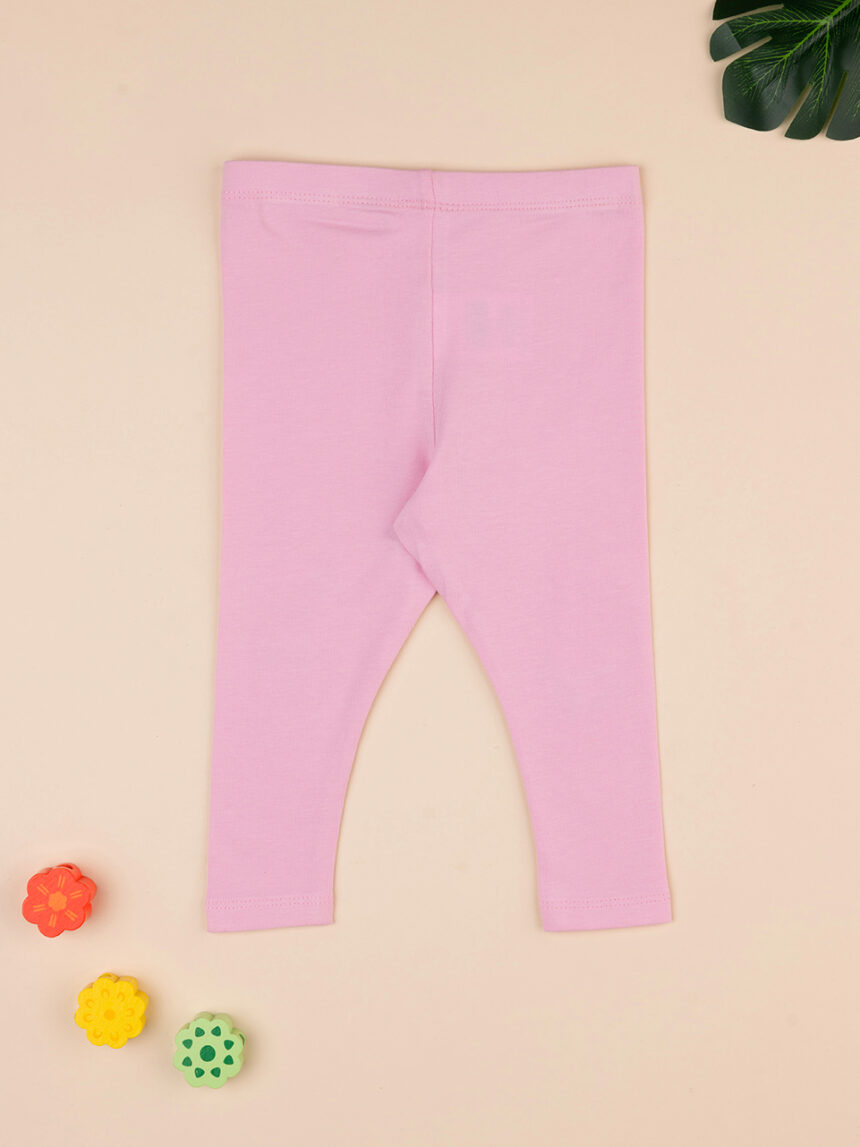Leggings cor-de-rosa para rapariga com estampado - Prénatal