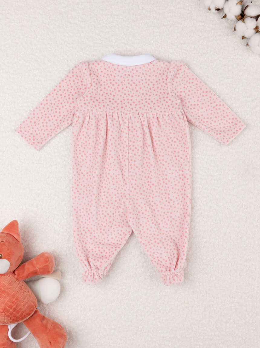 Fato de dormir em chenille rosa para bebé menina - Prénatal