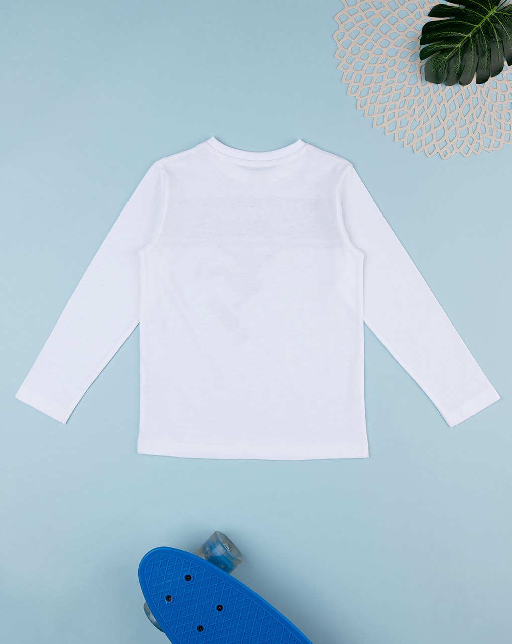 T-shirt branca de manga comprida para criança - Prénatal