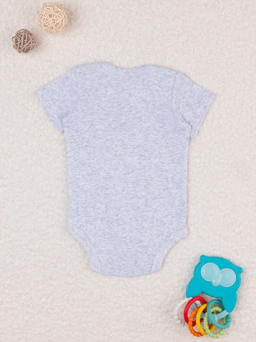 Body cinzento para bebé com estampado - Prénatal