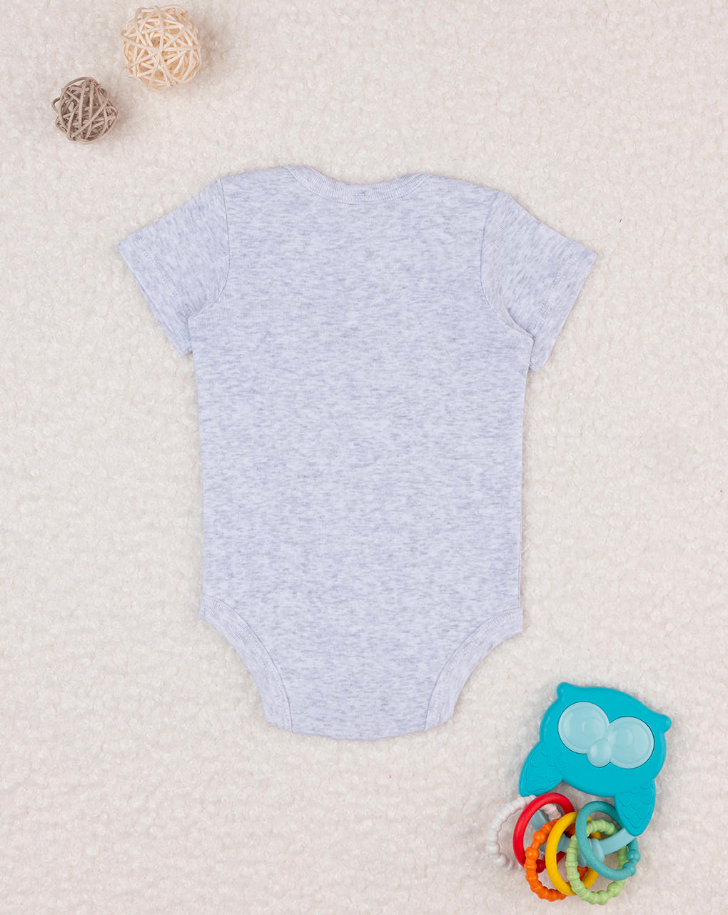 Body cinzento para bebé com estampado - Prénatal