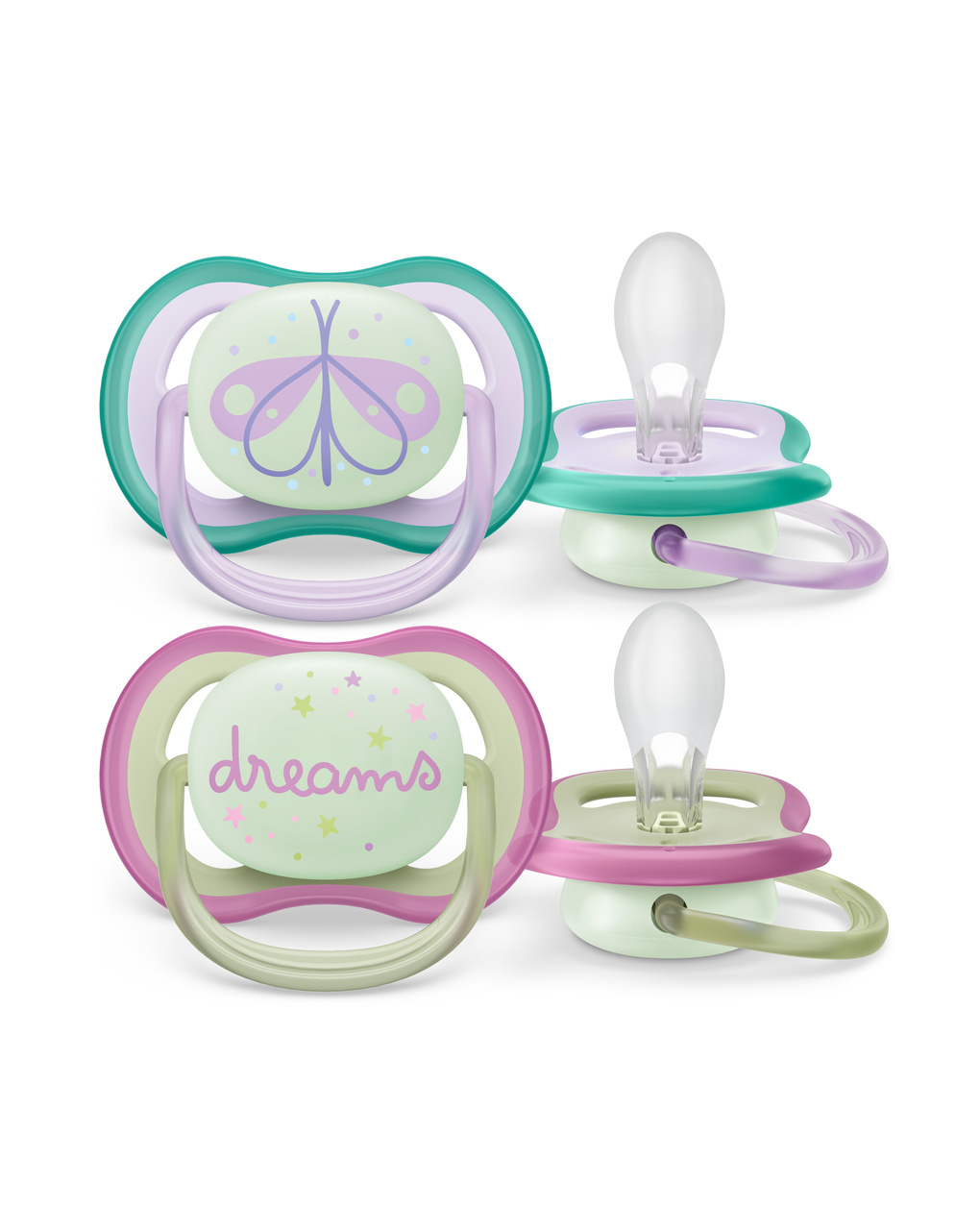 2 Chupetes Philips AVENT Ultra Soft Decorados 6-18 Meses