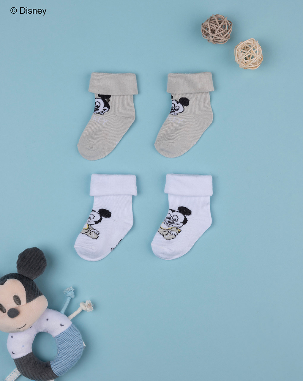 Pack de duas meias disney mickey mouse para recém-nascidos - Prénatal