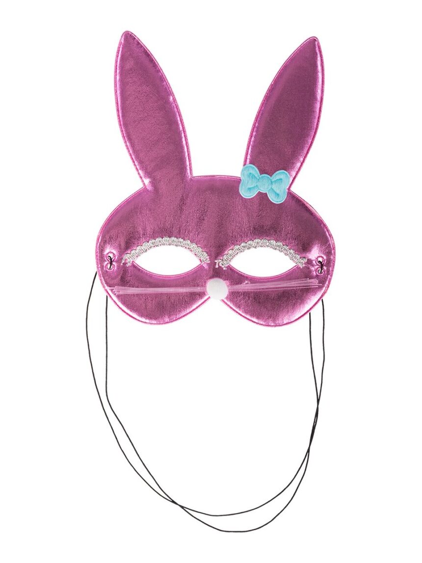 Máscara de coelhinha cor-de-rosa em tecido metalizado - carnival toys - Carnival Toys