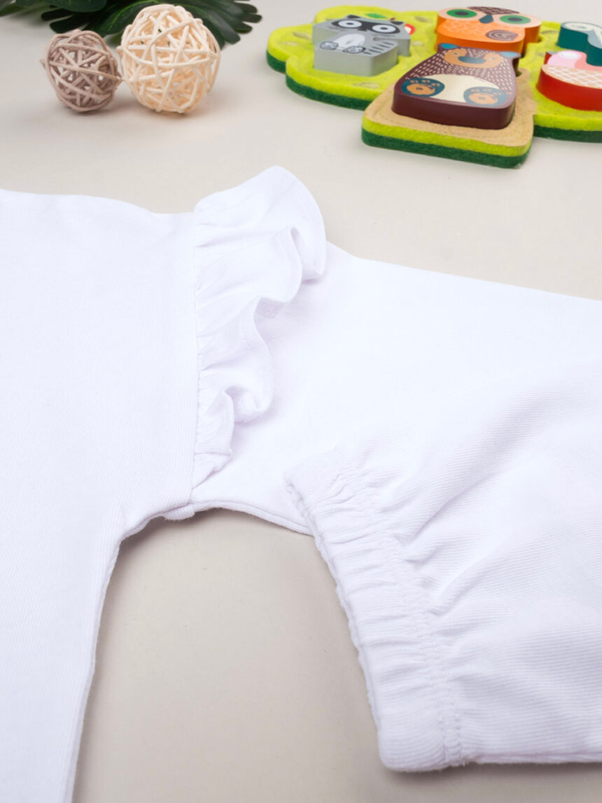 T-shirt casual de manga comprida em jersey para menina branca - Prénatal
