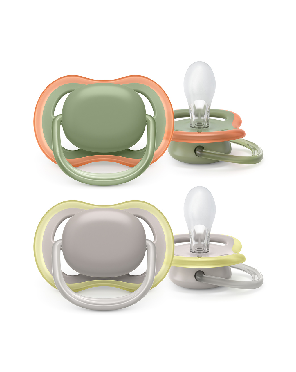 2 chupetas ultra air 6-18 meses verde/cinza - philips avent - Philips Avent