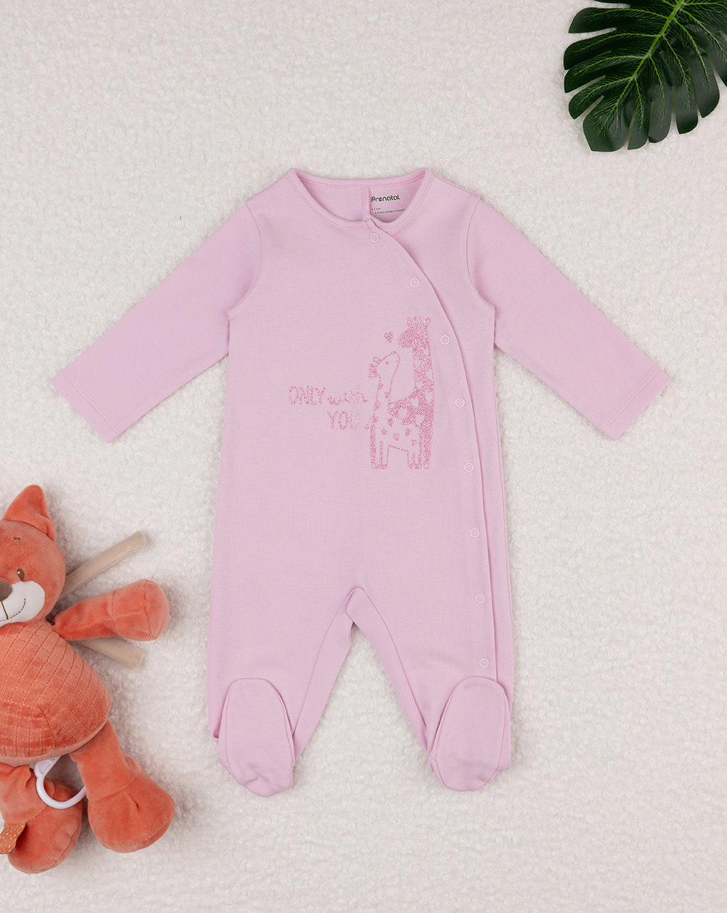 Fato de dormir cor-de-rosa com estampado de recém-nascido - Prénatal