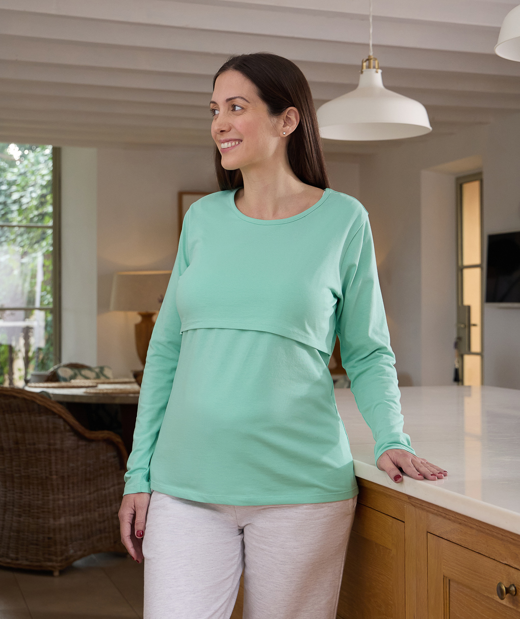 T-shirt de maternidade verde-água - Prénatal
