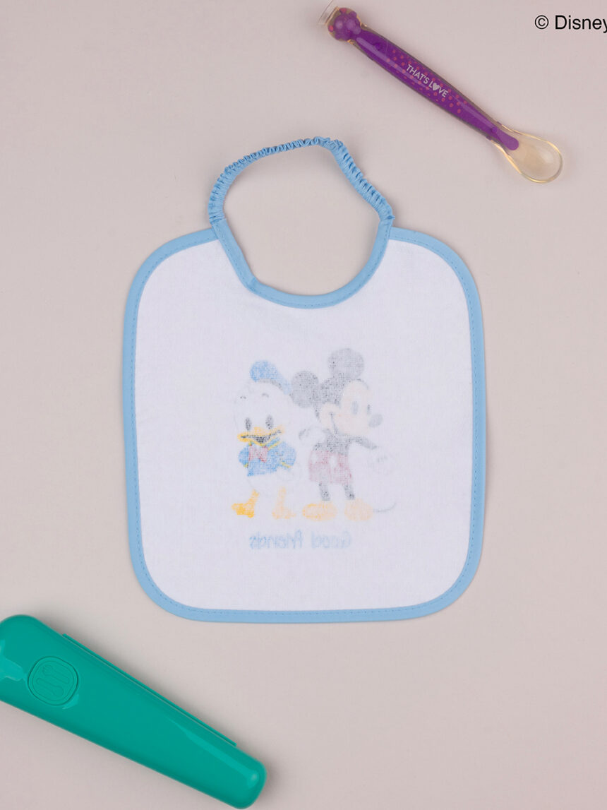 Babete em tecido turco "mickey mouse" para bebé - Prénatal