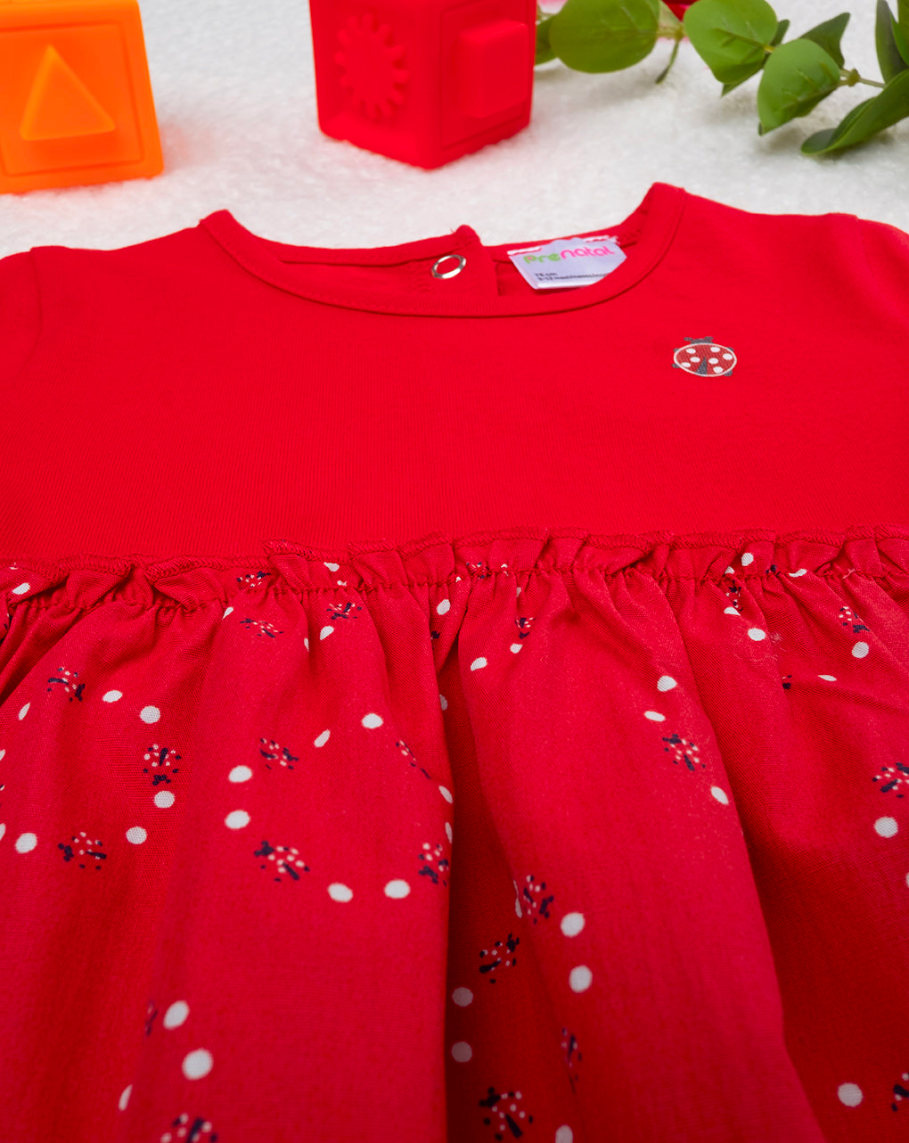 Vestido de verão vermelho para bebé - Prénatal