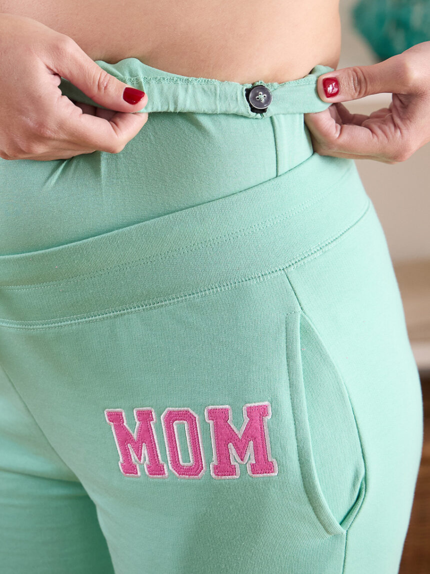 Camisola de malha em azul-petróleo "mom" jogger de maternidade - Prénatal