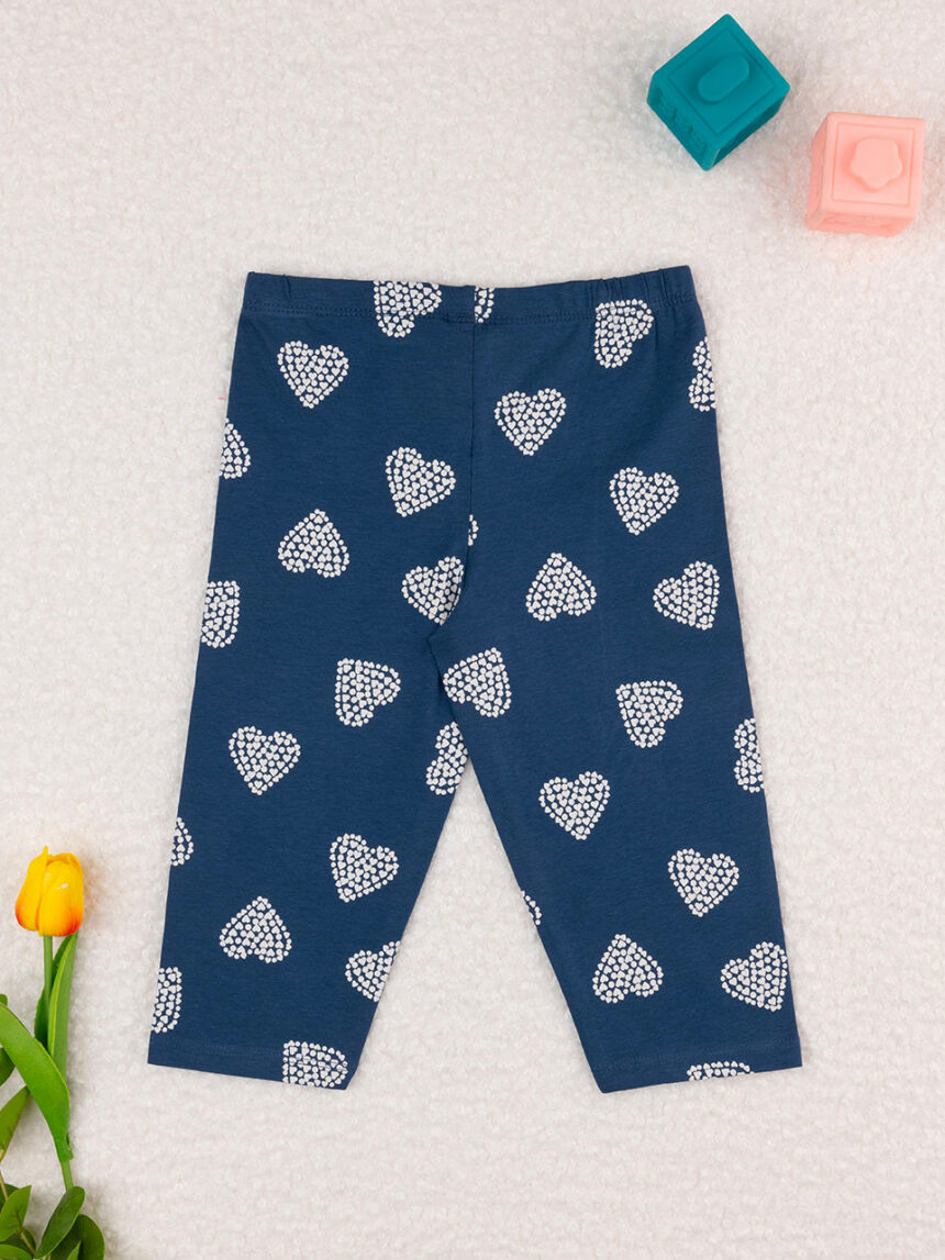 Leggings azuis "hearts" para rapariga - Prénatal