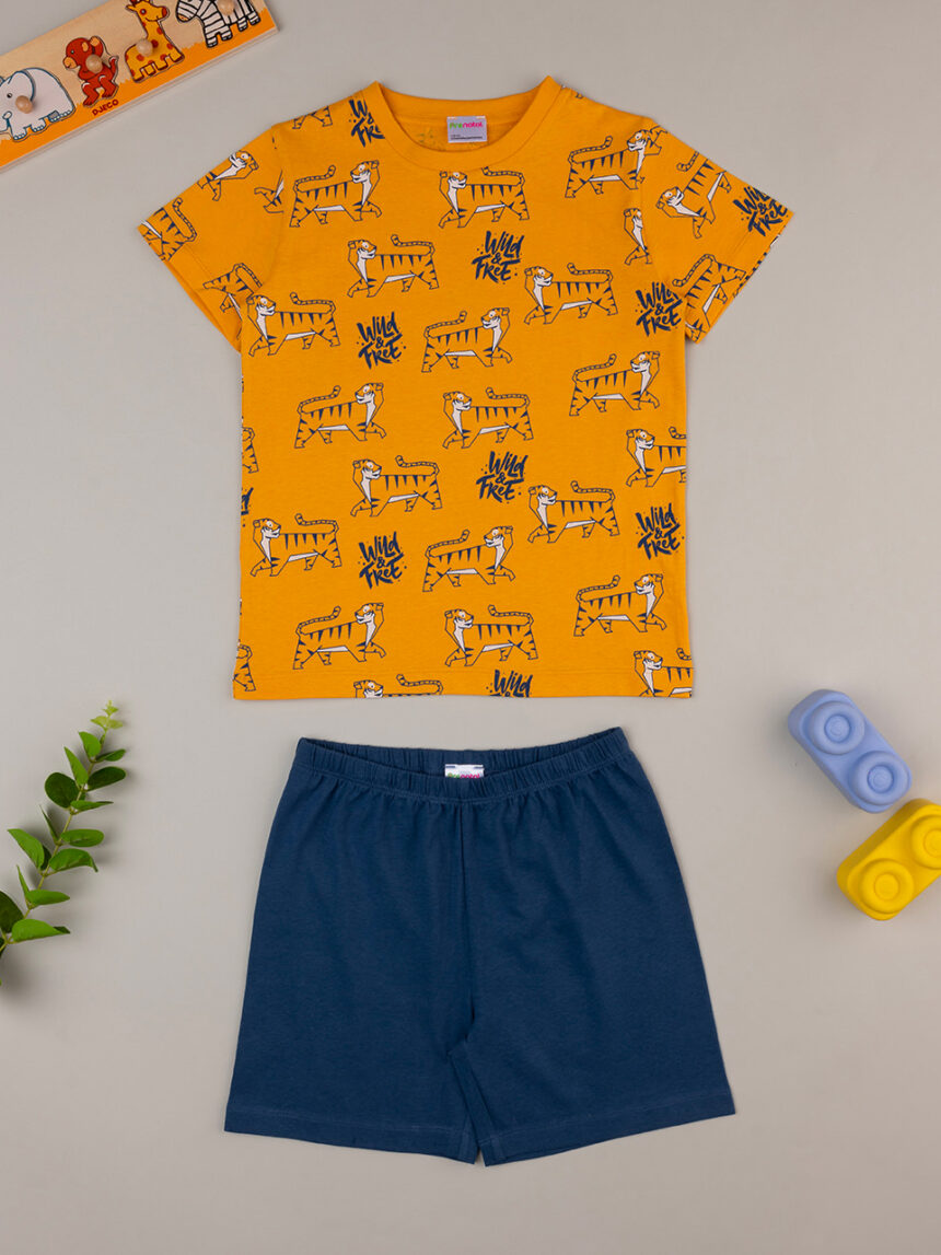 Pijama de jersey amarelo/azul para rapaz - Prénatal