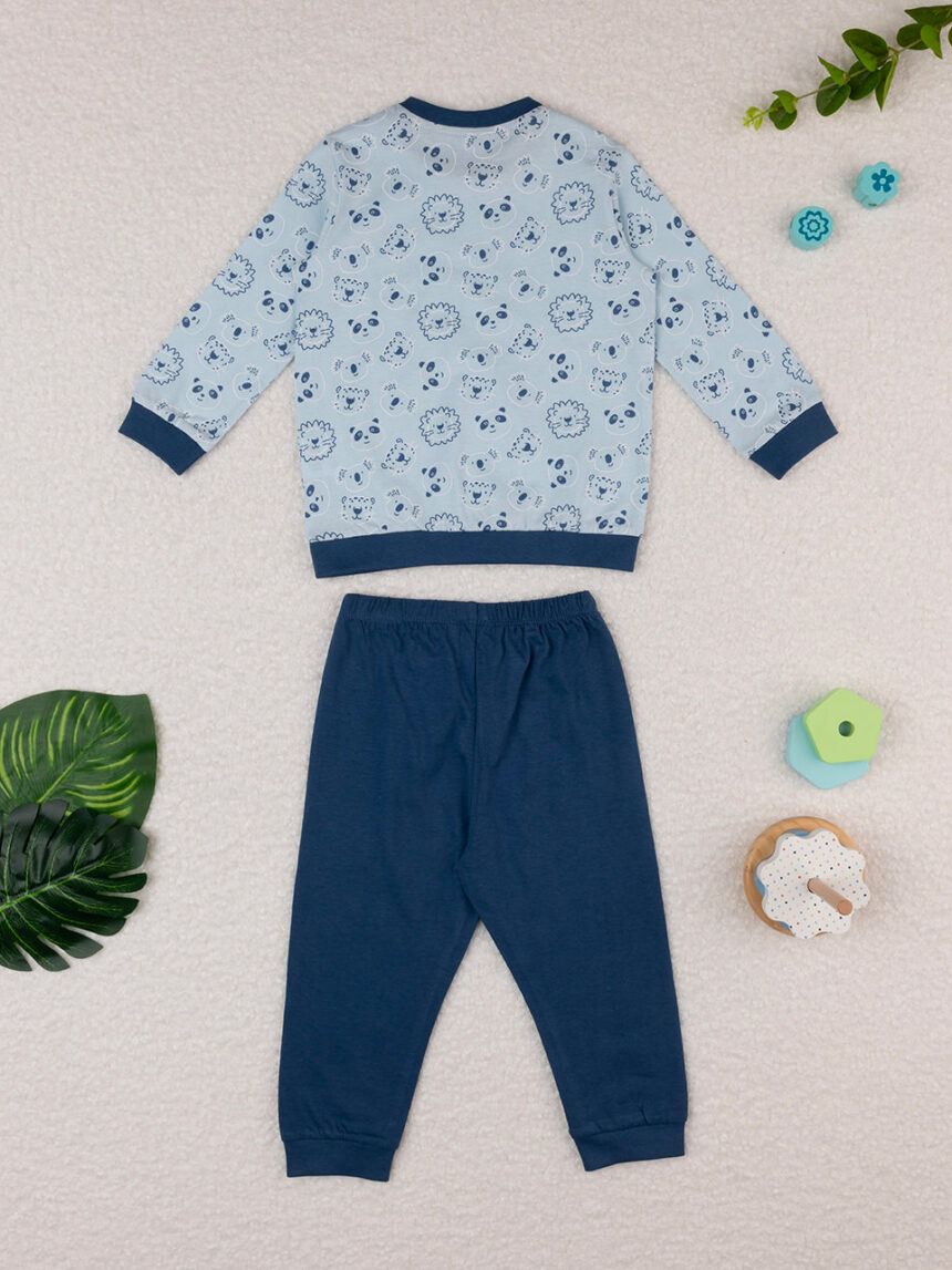 Pijama de animais azul bebé - Prénatal