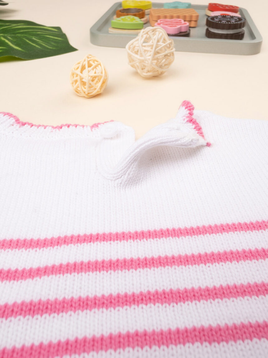 Camisola de tricot às riscas para rapariga - Prénatal