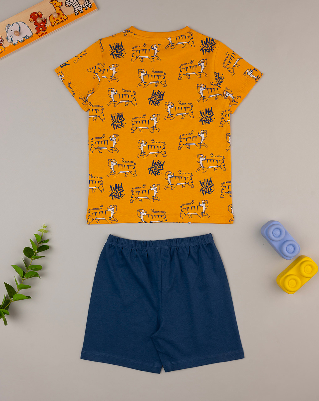 Pijama de jersey amarelo/azul para rapaz - Prénatal