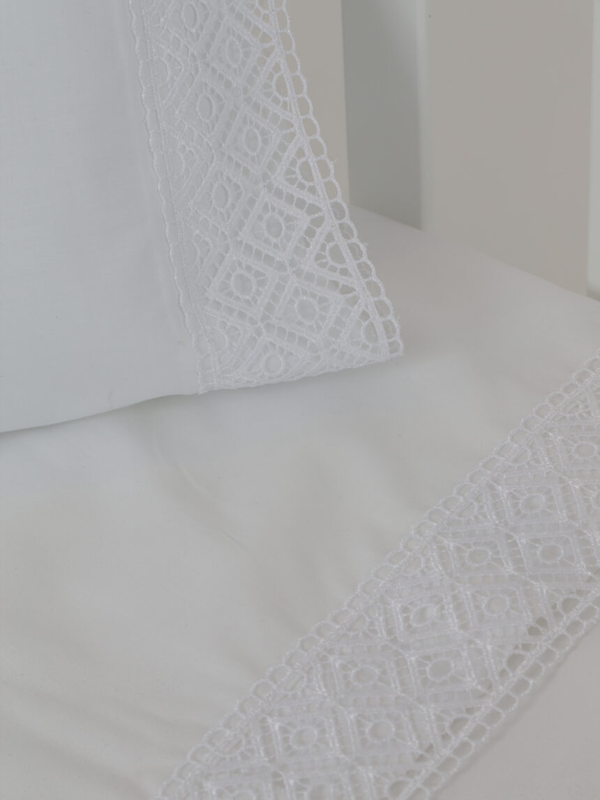 Guarnições de fronhas de cama brancas - Prénatal