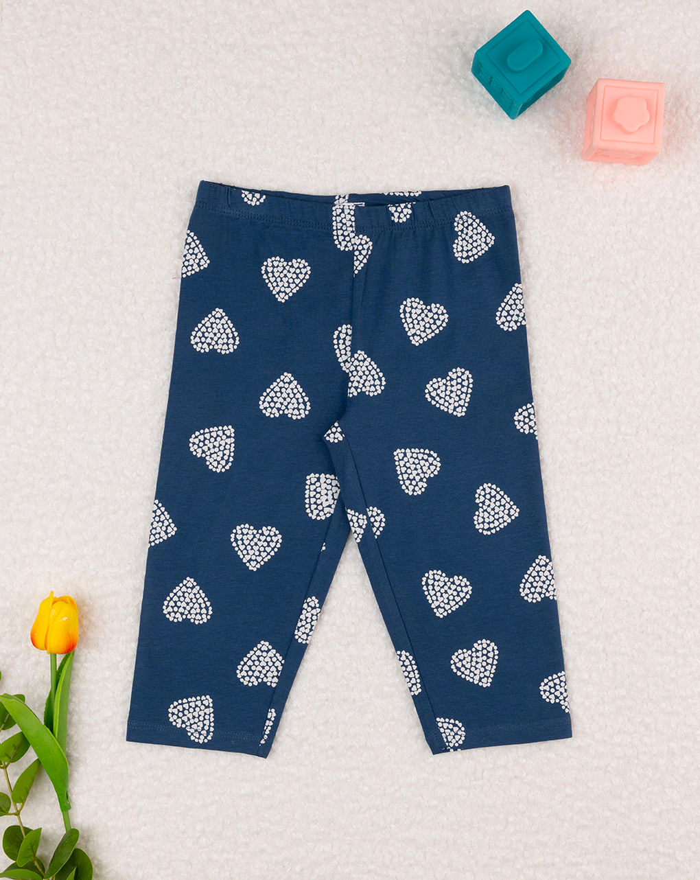 Leggings azuis "hearts" para rapariga - Prénatal