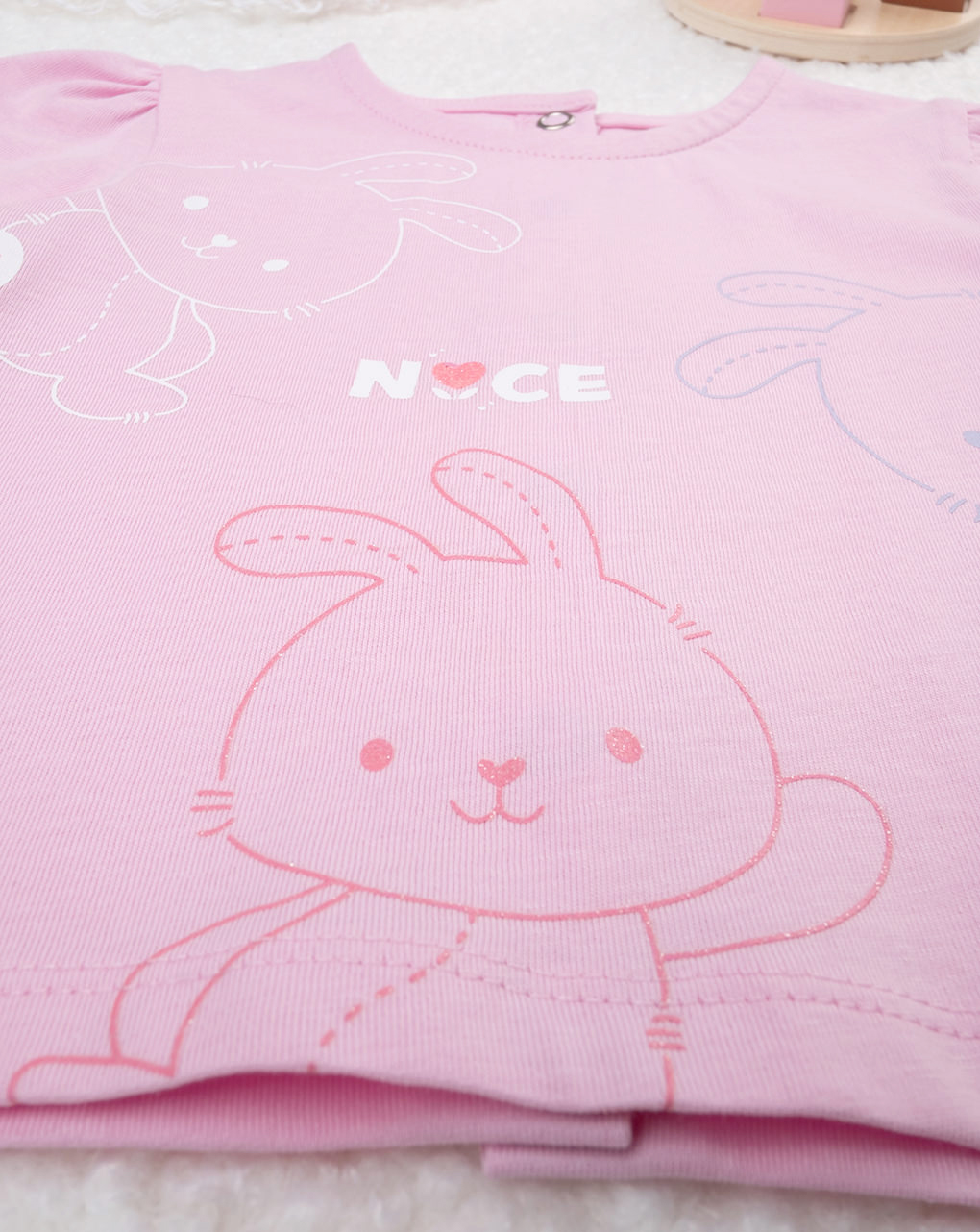 T-shirt "bunny" cor-de-rosa de manga comprida - Prénatal