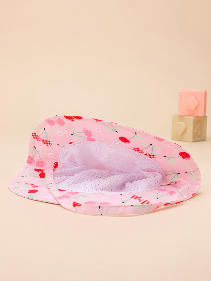 Chapéu de praia "cherry" cor-de-rosa bebé - Prénatal