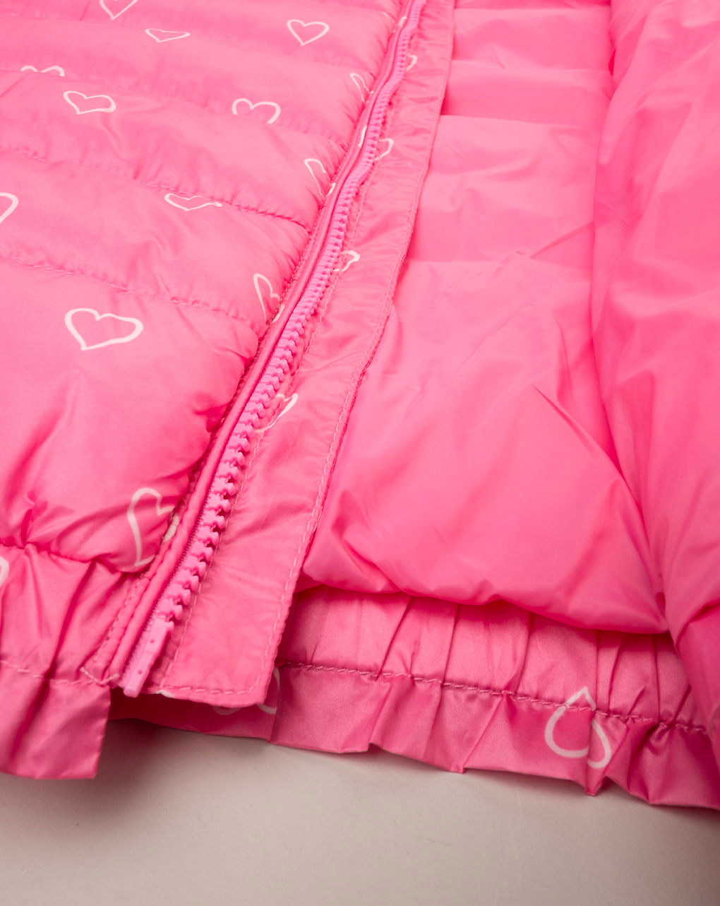 Colete acolchoado cor-de-rosa para rapariga - Prénatal