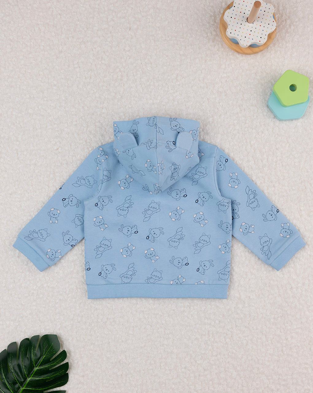 Camisola com capuz azul bebé - Prénatal