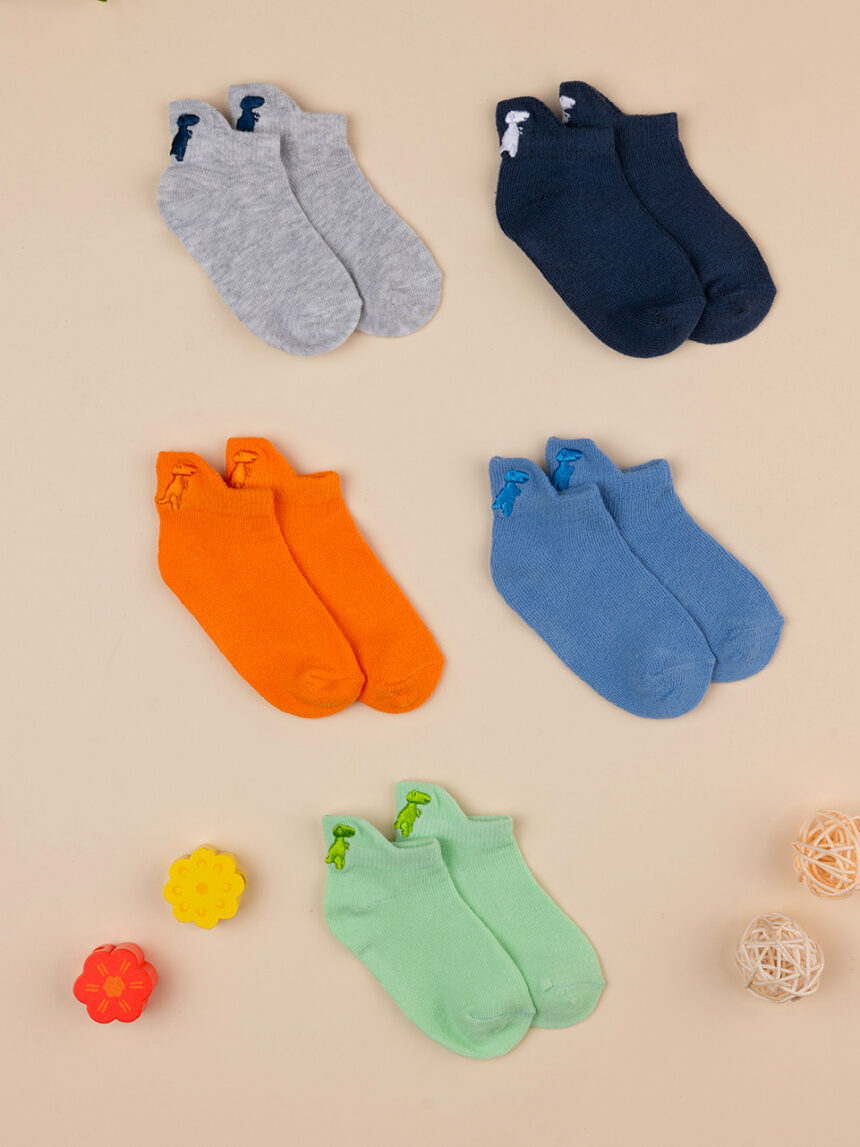 Conjunto de 5 meias para bebé com bordado - Prénatal