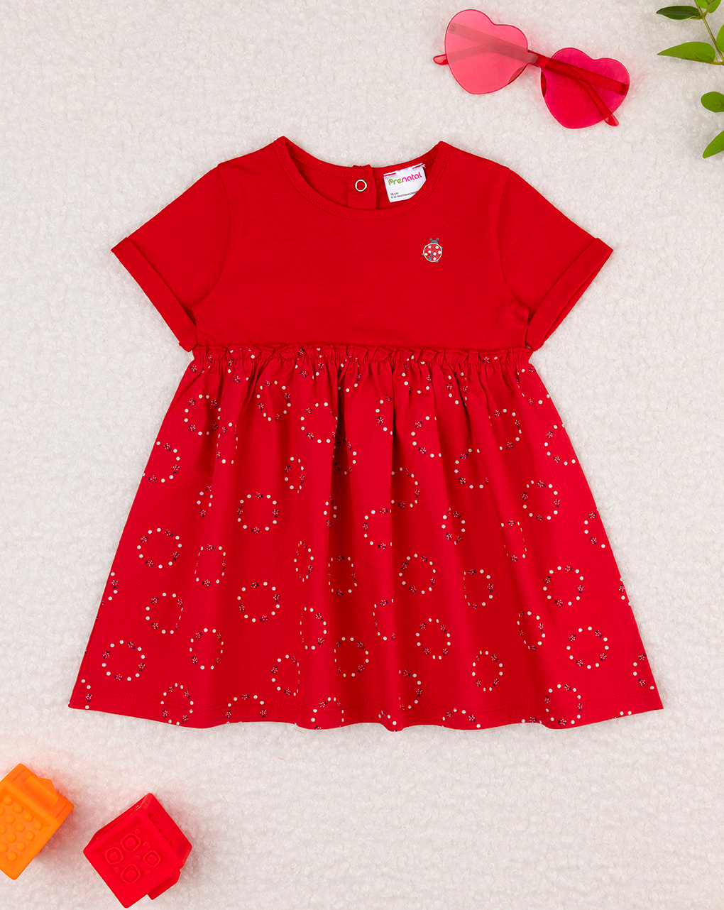 Vestido de verão vermelho para bebé - Prénatal