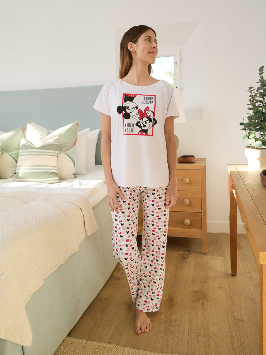 Pijama de amamentação com estampado "mickey e minnie mouse - Prénatal