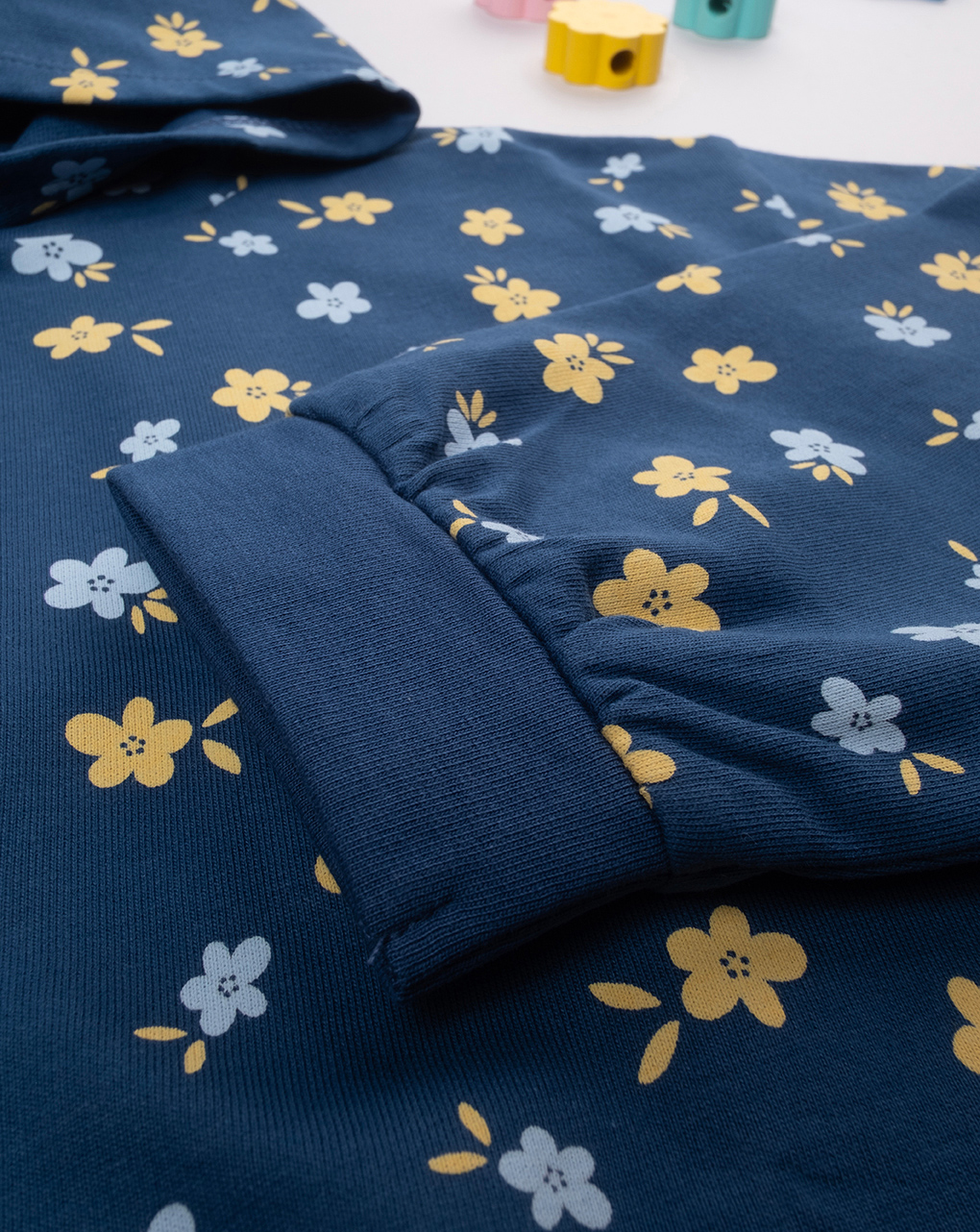 Camisola azul "fiorellini" para rapariga - Prénatal