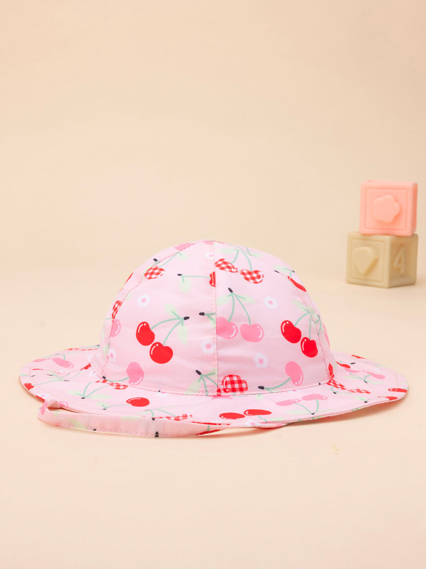 Chapéu de praia "cherry" cor-de-rosa bebé - Prénatal